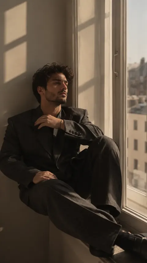 Man sitting by a window