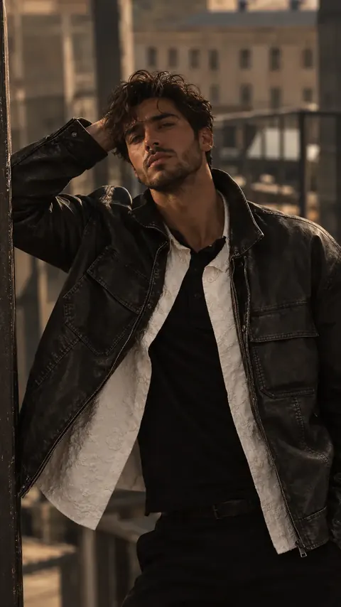 Man leaning on a wall
